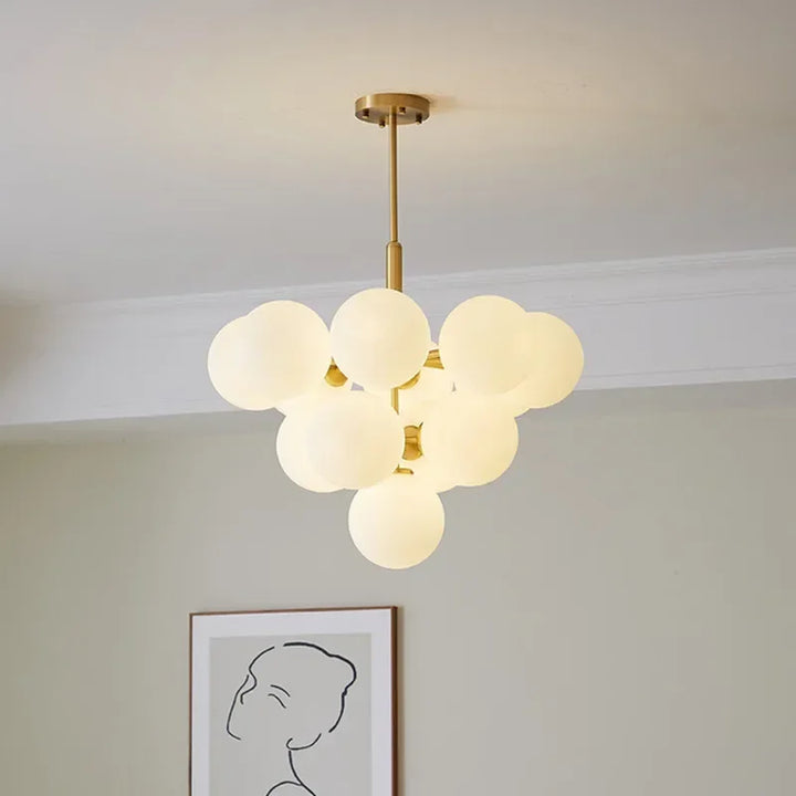 Chariklia | Frosted White Glass Globe Chandelier