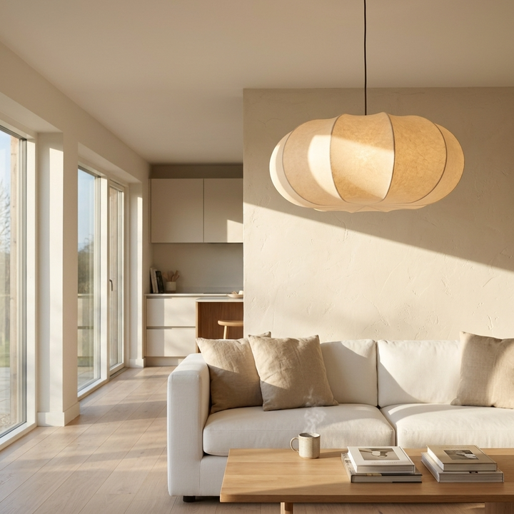Silk Japanese Wabi-Sabi Pendant Light