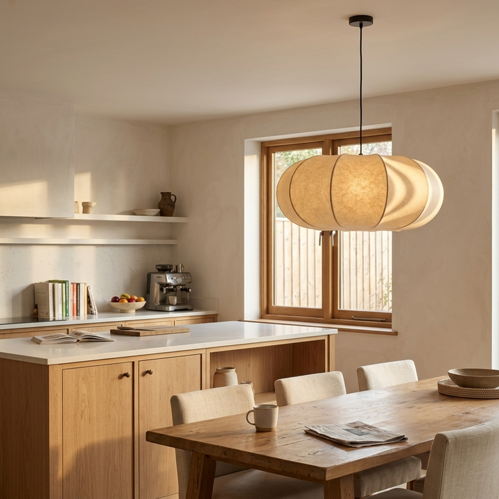 Silk Japanese Wabi-Sabi Pendant Light
