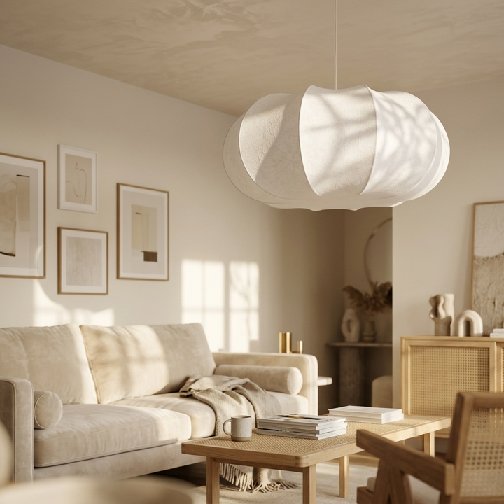 Silk Japanese Wabi-Sabi Pendant Light