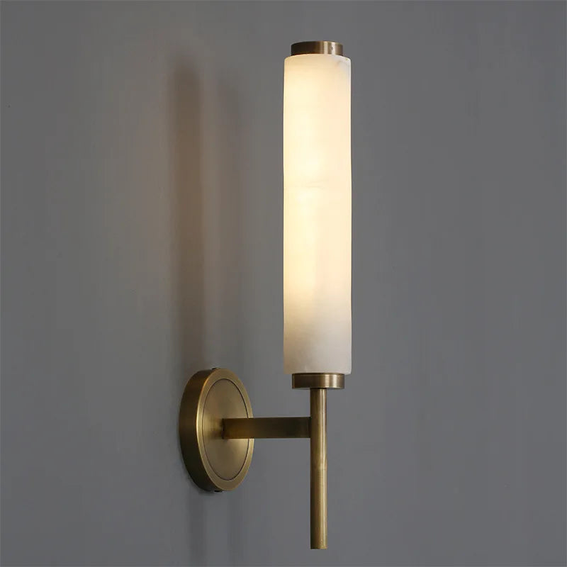 Alekos | Marble and Brass Wall Sconce for Bedroom & Entryway