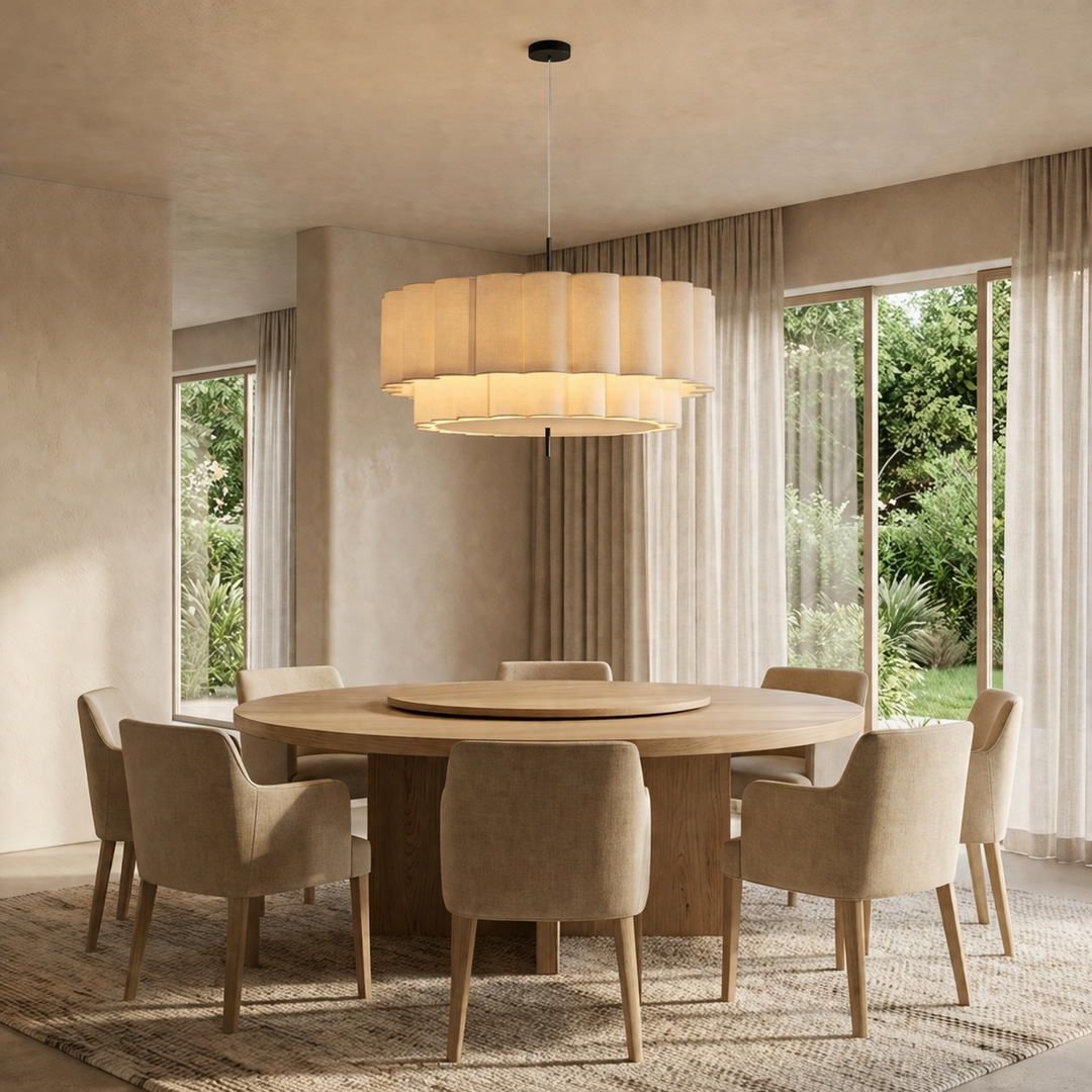 Japanese Natural Fabric Wabi Sabi Pendant Light