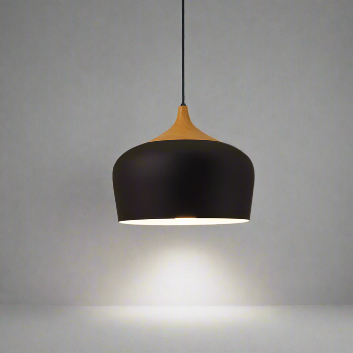 Nordic Style Kitchen Pendant Light- Aluminum & Wood- Akiro - Louve Lights