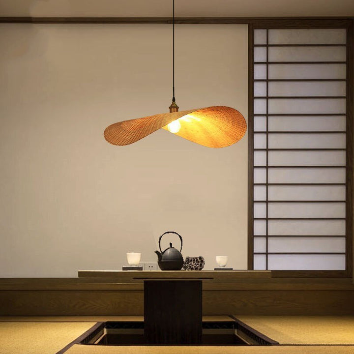 Hand Weaved Rattan Wicker Pendant Light- Helga - Louve Lights