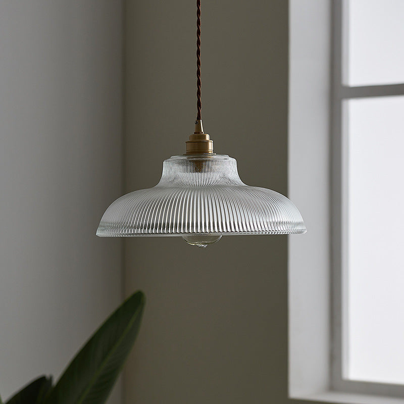 Vintage Stripe Glass Pendant Lamp - Dining Room Pendant Light - Lyssa - Louve Lights
