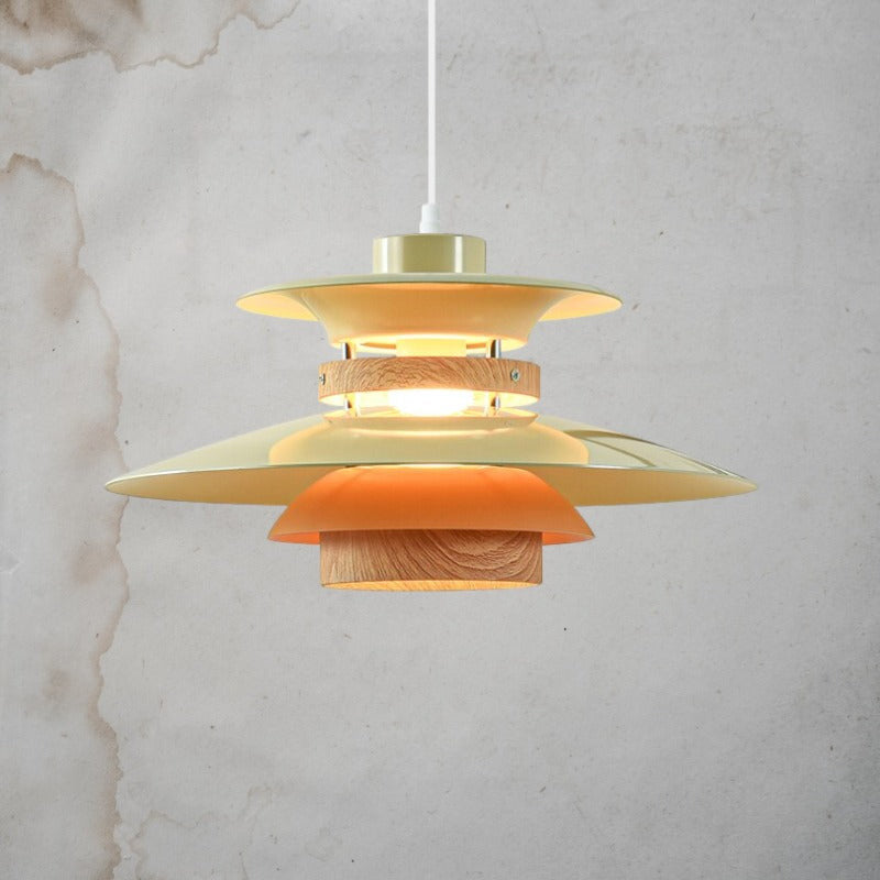 Nordic Style Metal & Wood Pendant Light - Wood Hanging Light - Ospak - Louve Lights