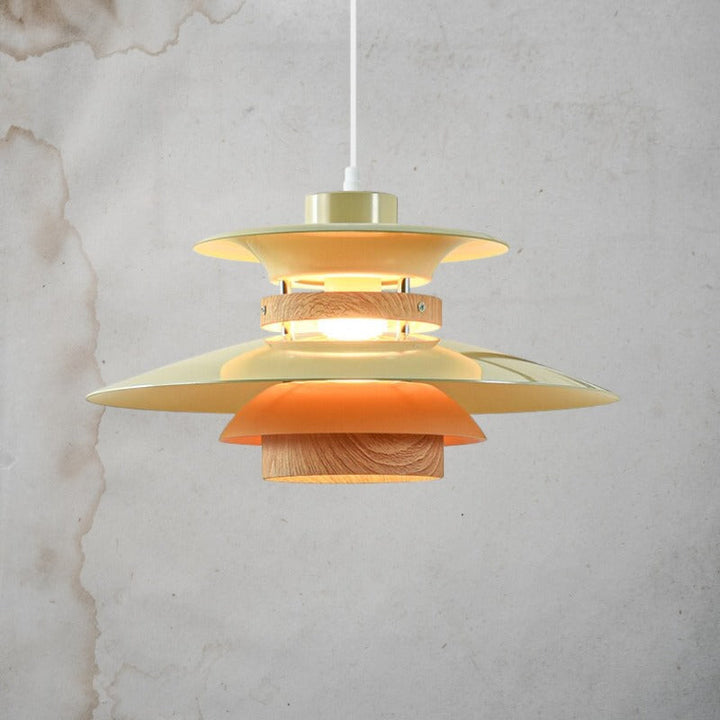 Nordic Style Metal & Wood Pendant Light - Wood Hanging Light - Ospak - Louve Lights
