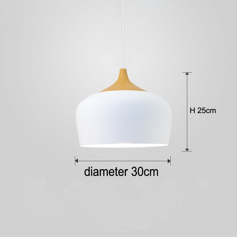 Nordic Style Kitchen Pendant Light- Aluminum & Wood- Akiro - Louve Lights