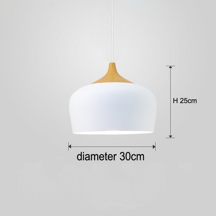 Nordic Style Kitchen Pendant Light- Aluminum & Wood- Akiro - Louve Lights