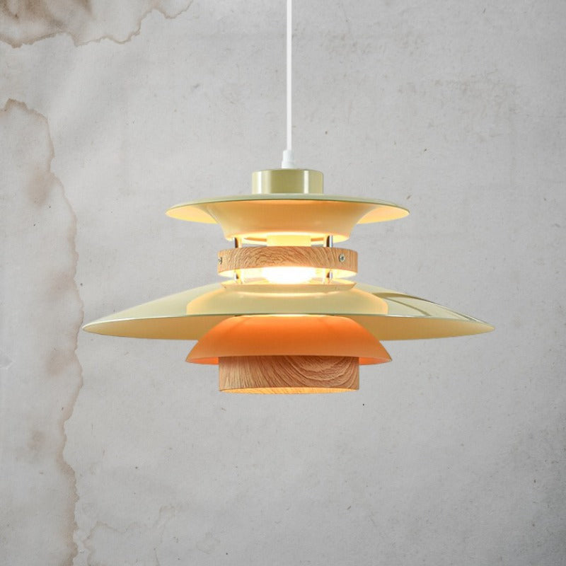 Nordic Style Metal & Wood Pendant Light - Wood Hanging Light - Ospak - Louve Lights