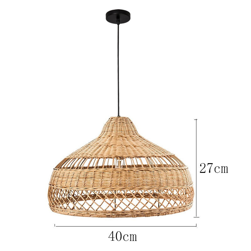 Handmade Rattan Wicker Basket Pendant Light- Oni - Louve Lights