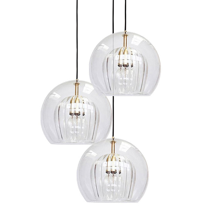 Hand Blown Double Glass Bubble Pendant Light- Garwyn - Louve Lights