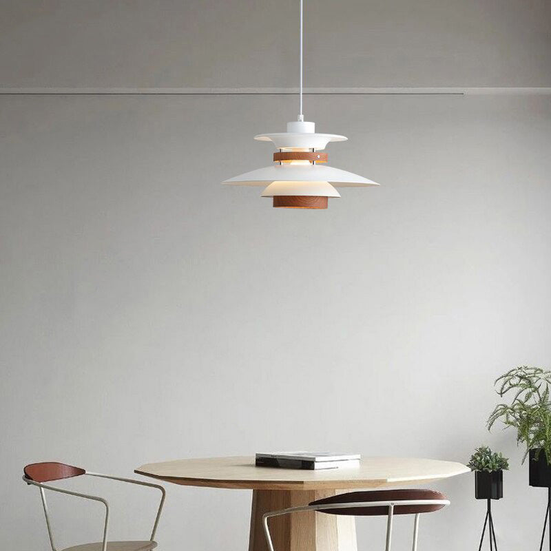Nordic Style Metal & Wood Pendant Light - Wood Hanging Light - Ospak - Louve Lights
