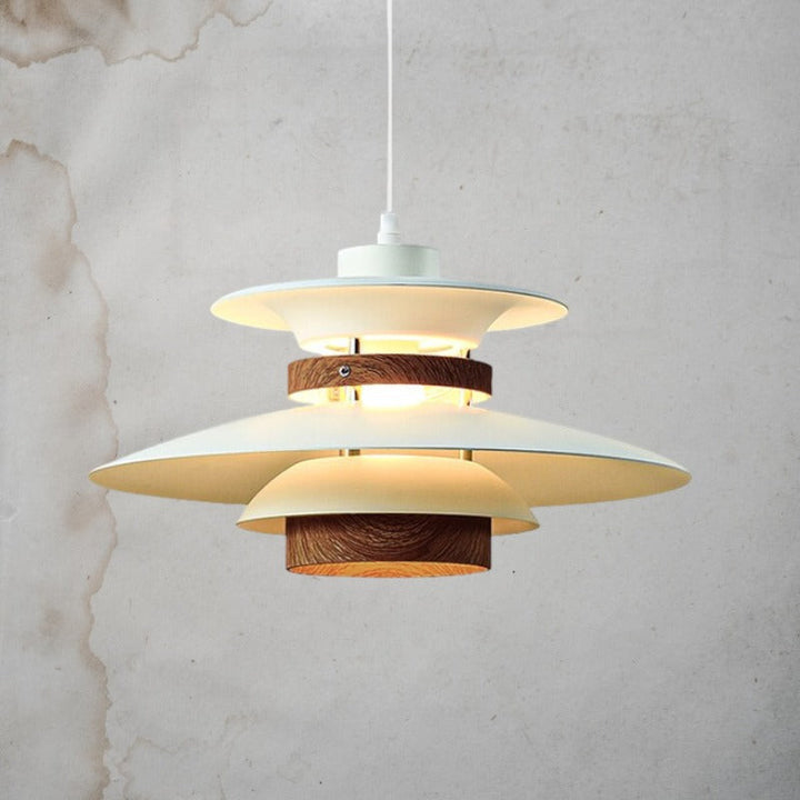 Nordic Style Metal & Wood Pendant Light - Wood Hanging Light - Ospak - Louve Lights
