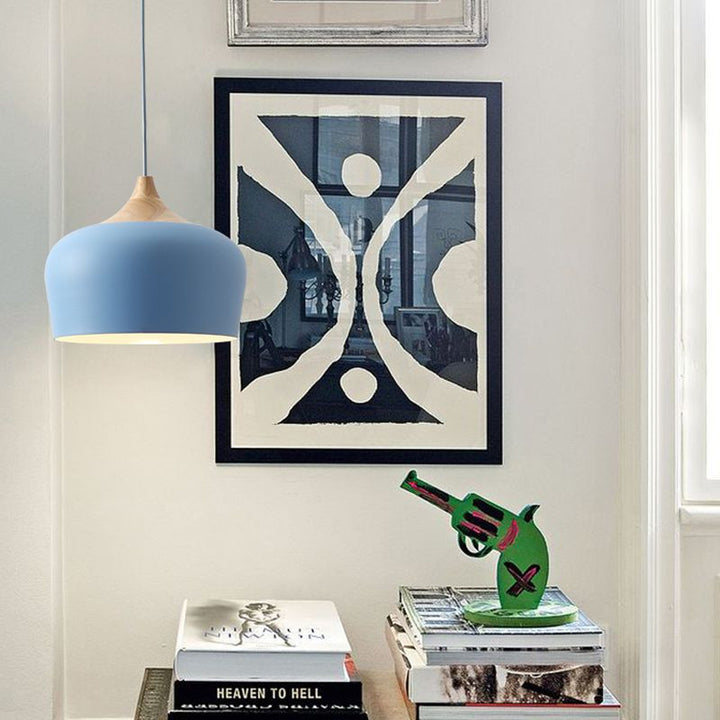 Nordic Style Kitchen Pendant Light- Aluminum & Wood- Akiro - Louve Lights