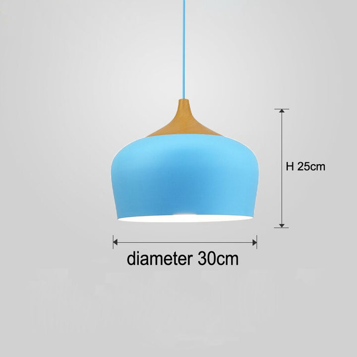 Nordic Style Kitchen Pendant Light- Aluminum & Wood- Akiro - Louve Lights