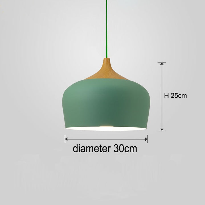 Nordic Style Kitchen Pendant Light- Aluminum & Wood- Akiro - Louve Lights