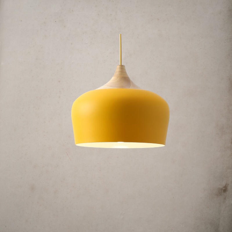 Nordic Style Kitchen Pendant Light- Aluminum & Wood- Akiro - Louve Lights