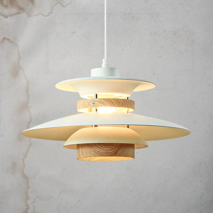 Nordic Style Metal & Wood Pendant Light - Wood Hanging Light - Ospak - Louve Lights