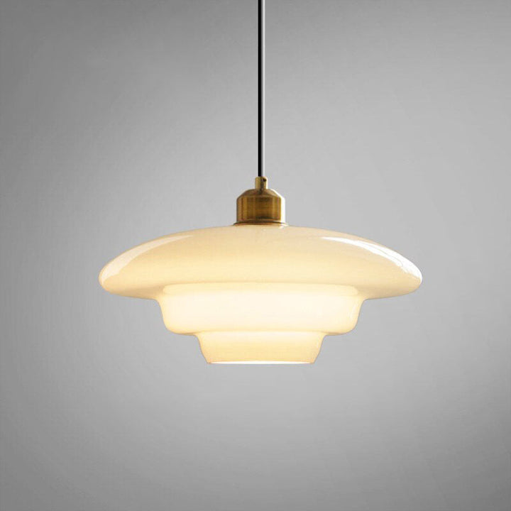 Modern Milk Glass Pendant Lights- Mid Century Pendant Light- Rowan - Louve Lights