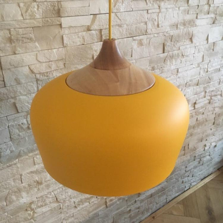 Nordic Style Kitchen Pendant Light- Aluminum & Wood- Akiro - Louve Lights