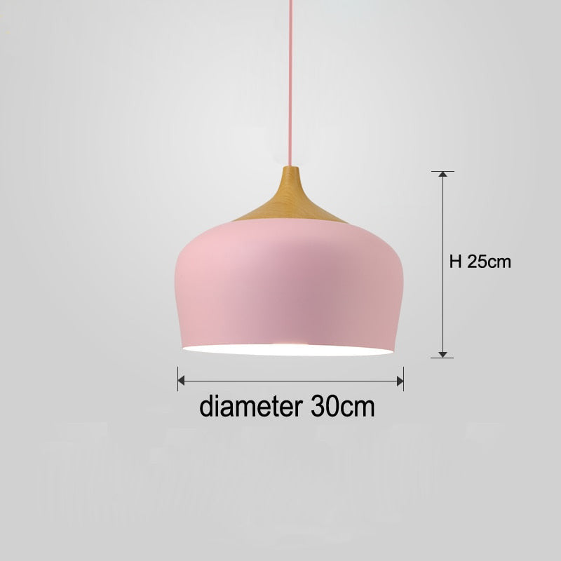 Nordic Style Kitchen Pendant Light- Aluminum & Wood- Akiro - Louve Lights