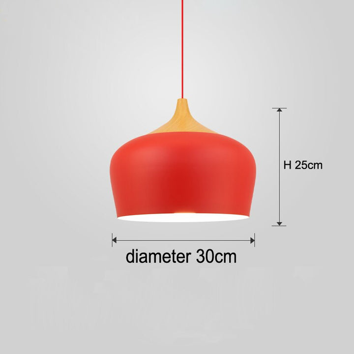 Nordic Style Kitchen Pendant Light- Aluminum & Wood- Akiro - Louve Lights