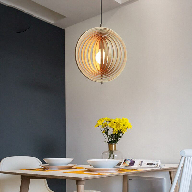 Wooden Rings Pendant Light- Modern Pendant Light- Rupa - Louve Lights