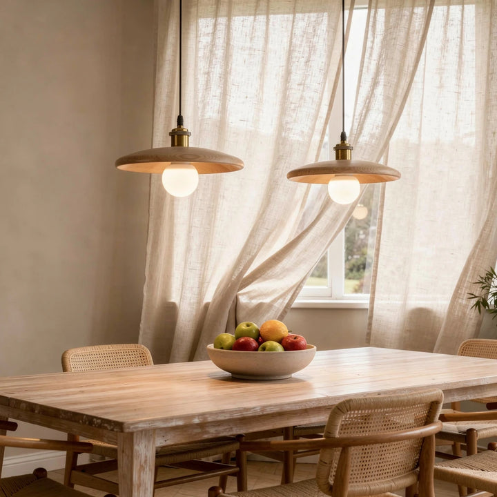 Jodis | Solid Wood Disc Pendant Light