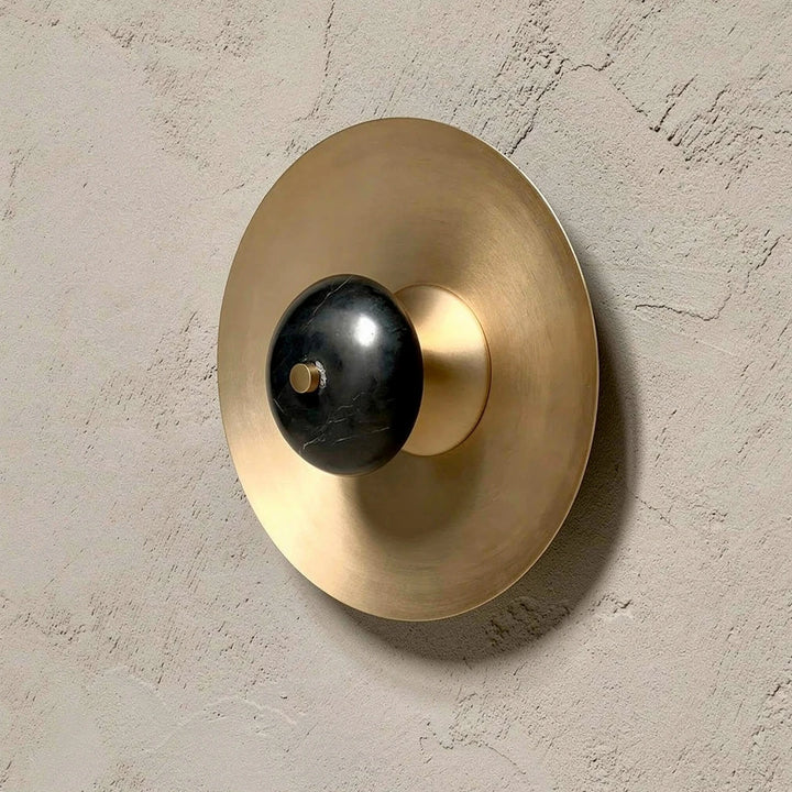 Toki | Brass Disc &amp; Stone Wall Light