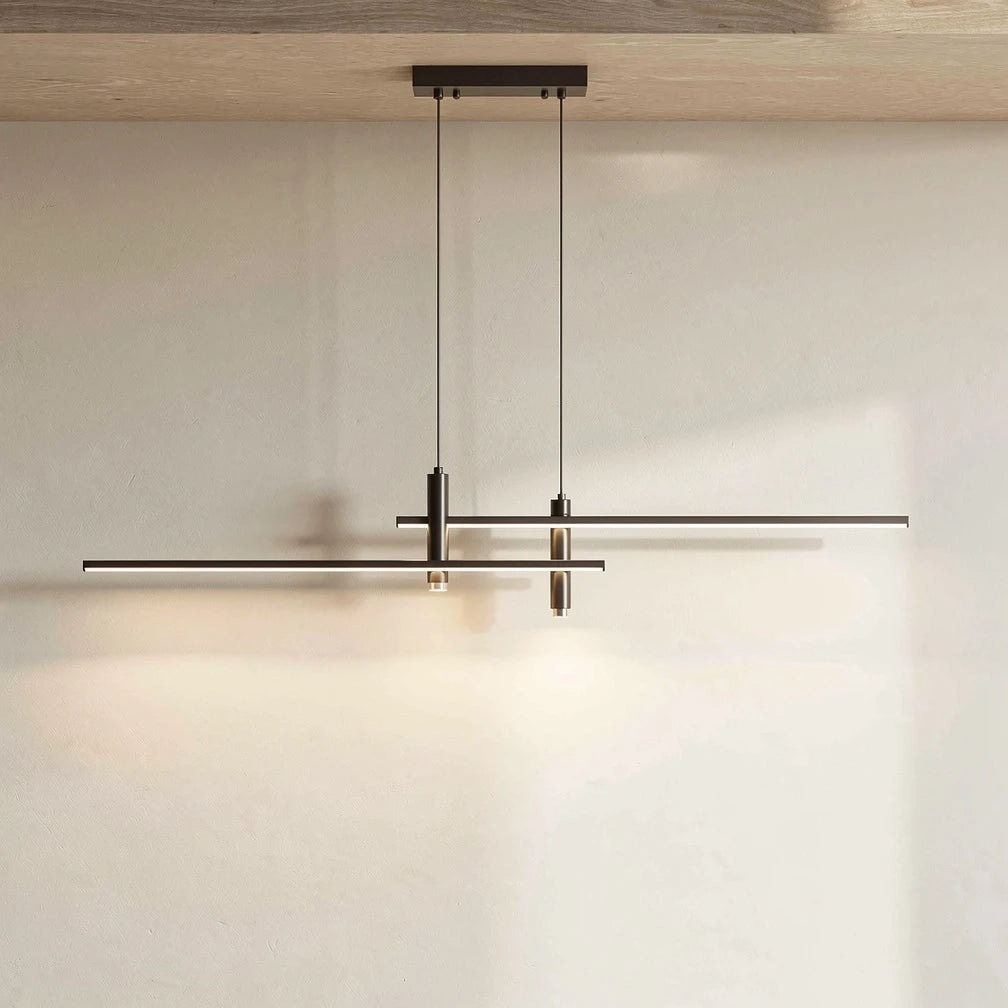 Streke | Black Metal Linear Pendant Light
