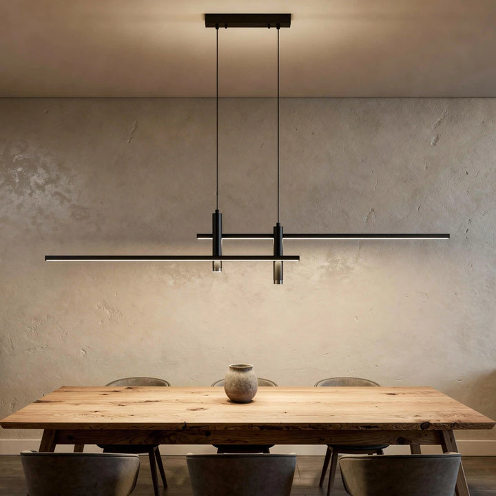 Streke | Black Metal Linear Pendant Light