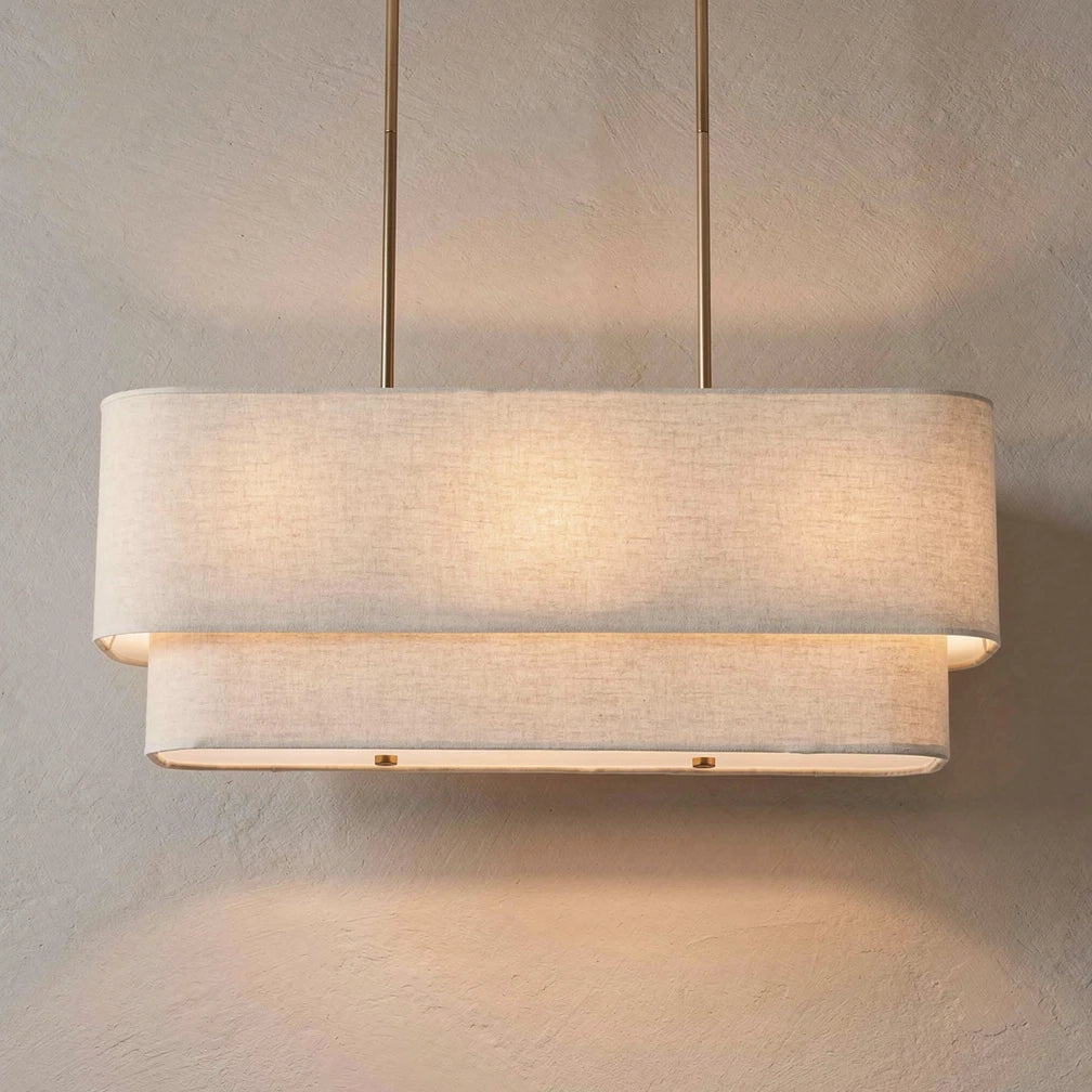 Nuno | Double-Layer Fabric Island Pendant Light