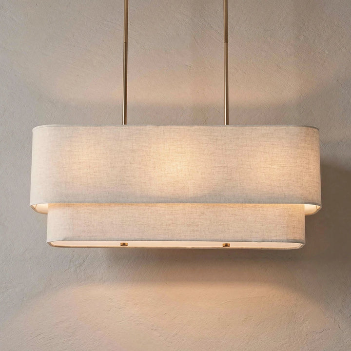 Nuno | Double-Layer Fabric Island Pendant Light
