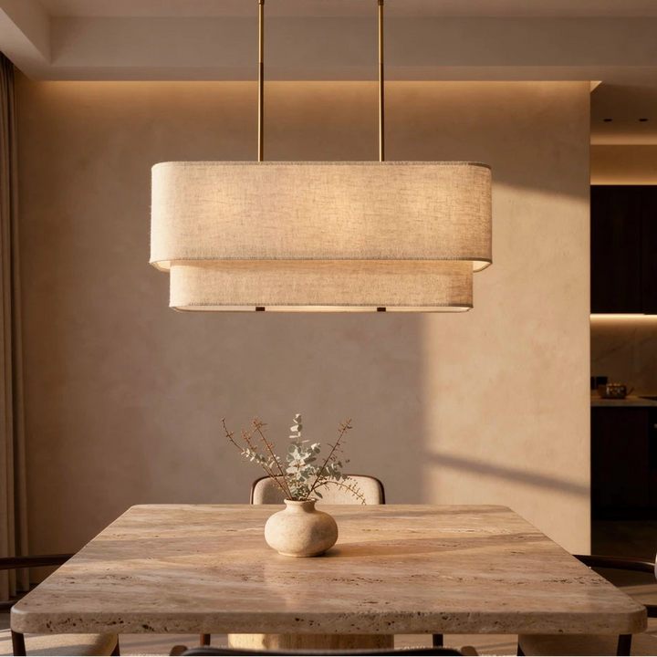 Nuno | Double-Layer Fabric Island Pendant Light