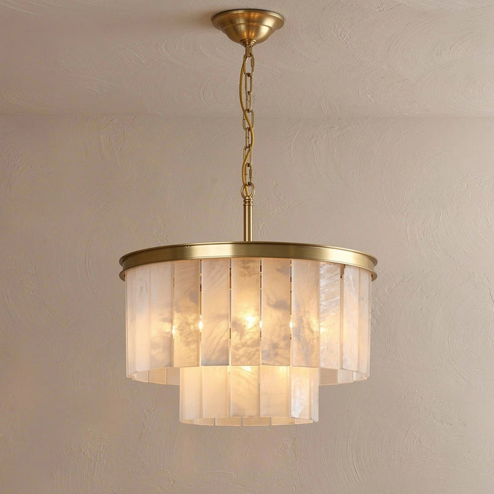 Anneli | Alabaster &amp; Brass Chandelier