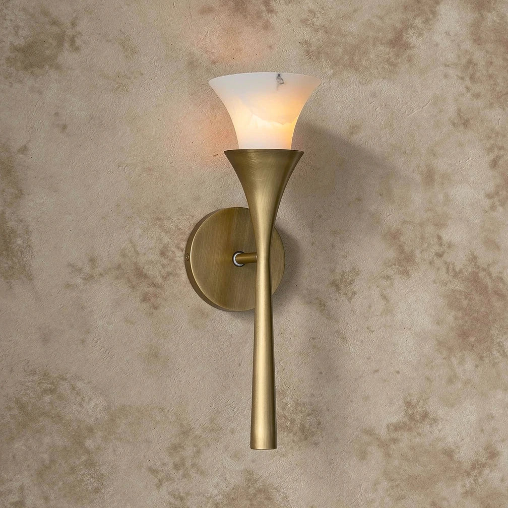 Hana | Alabaster & Brass Wall Light