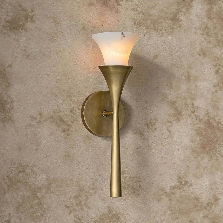 Hana | Alabaster &amp; Brass Wall Light