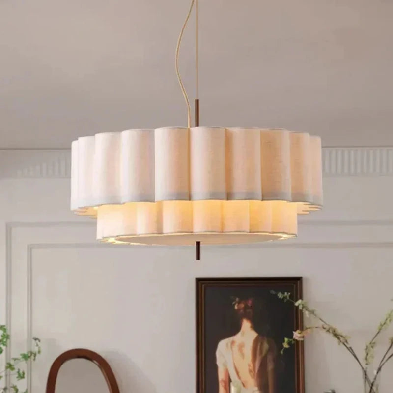 Meri | Soft Minimalist Fabric Chandelier for Dining & Living