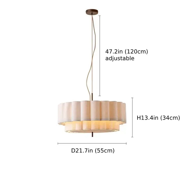 Meri | Soft Minimalist Fabric Chandelier for Dining & Living
