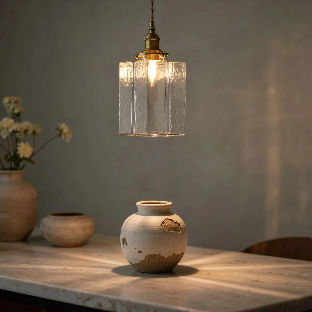 Faset | Hammered Glass Pendant Light