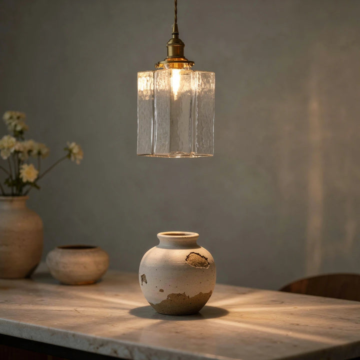 Faset | Hammered Glass Pendant Light