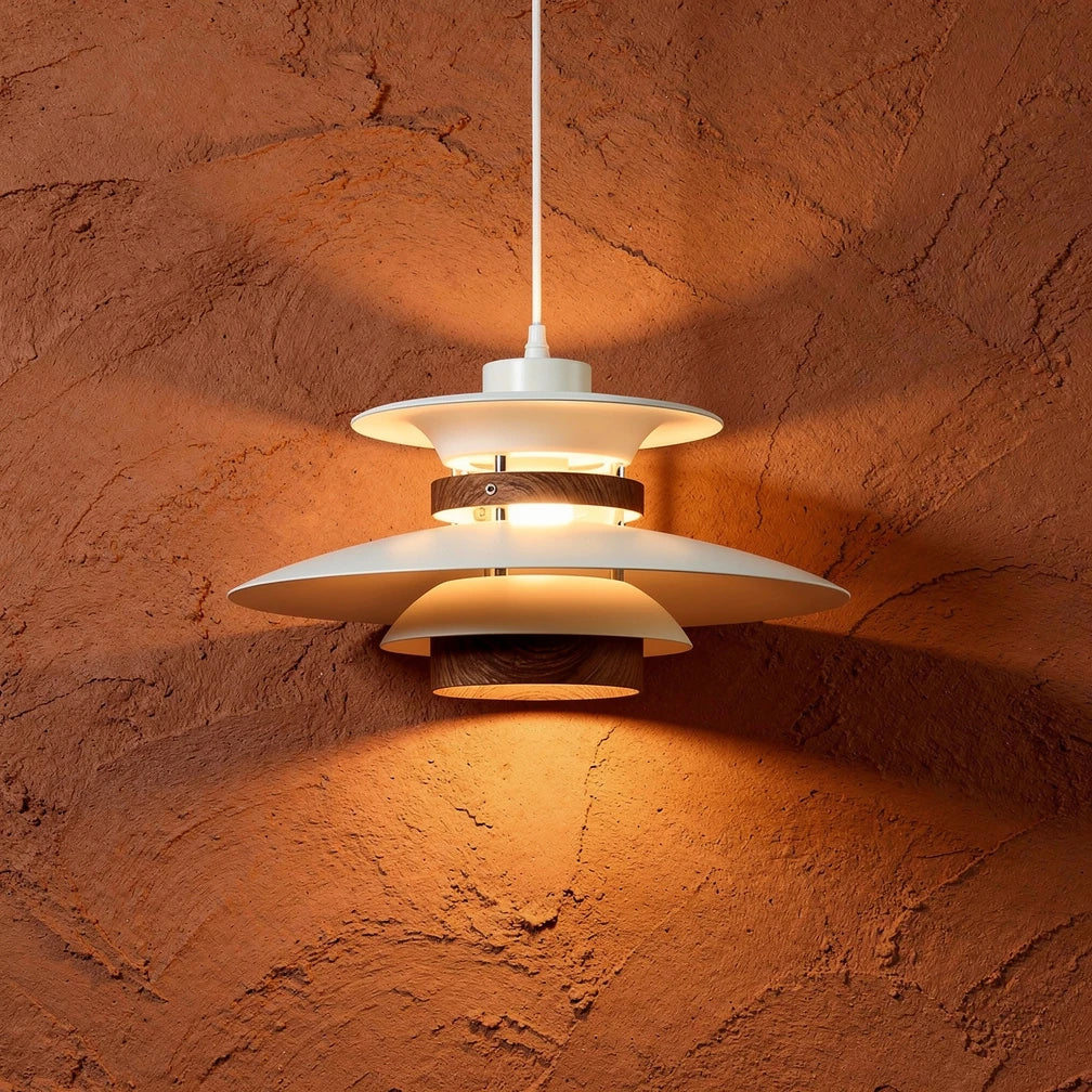 Ospak | Metal &amp; Wood Tiered Pendant Light