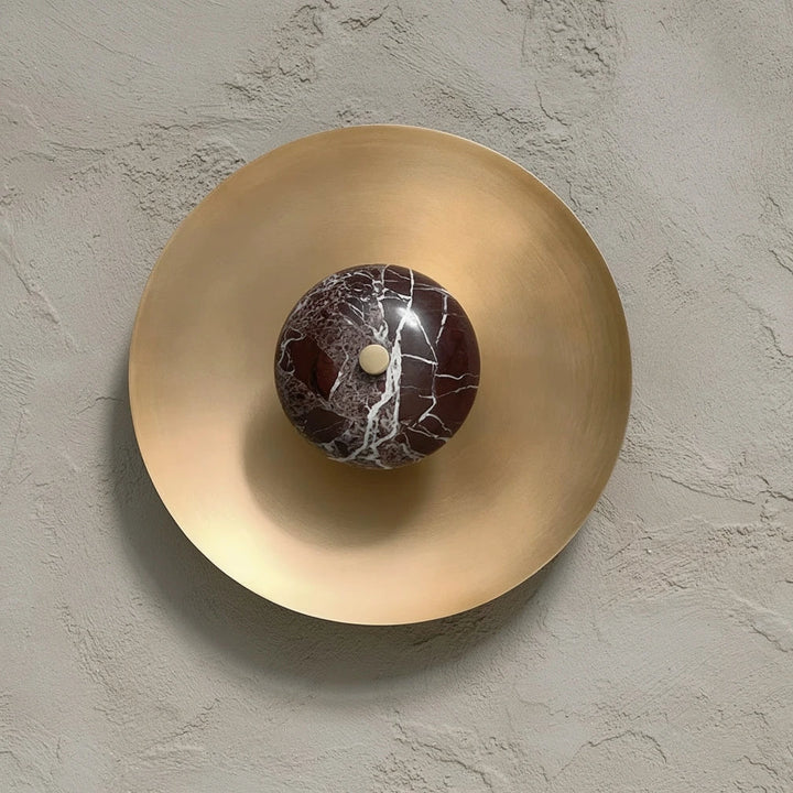 Toki | Brass Disc &amp; Stone Wall Light