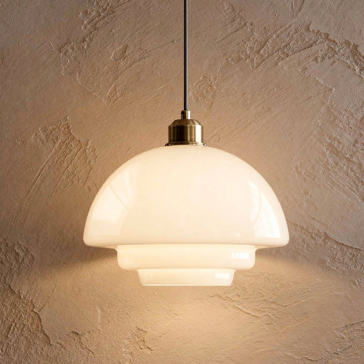 Rowan | Mid-Century Milk Glass Pendant Light