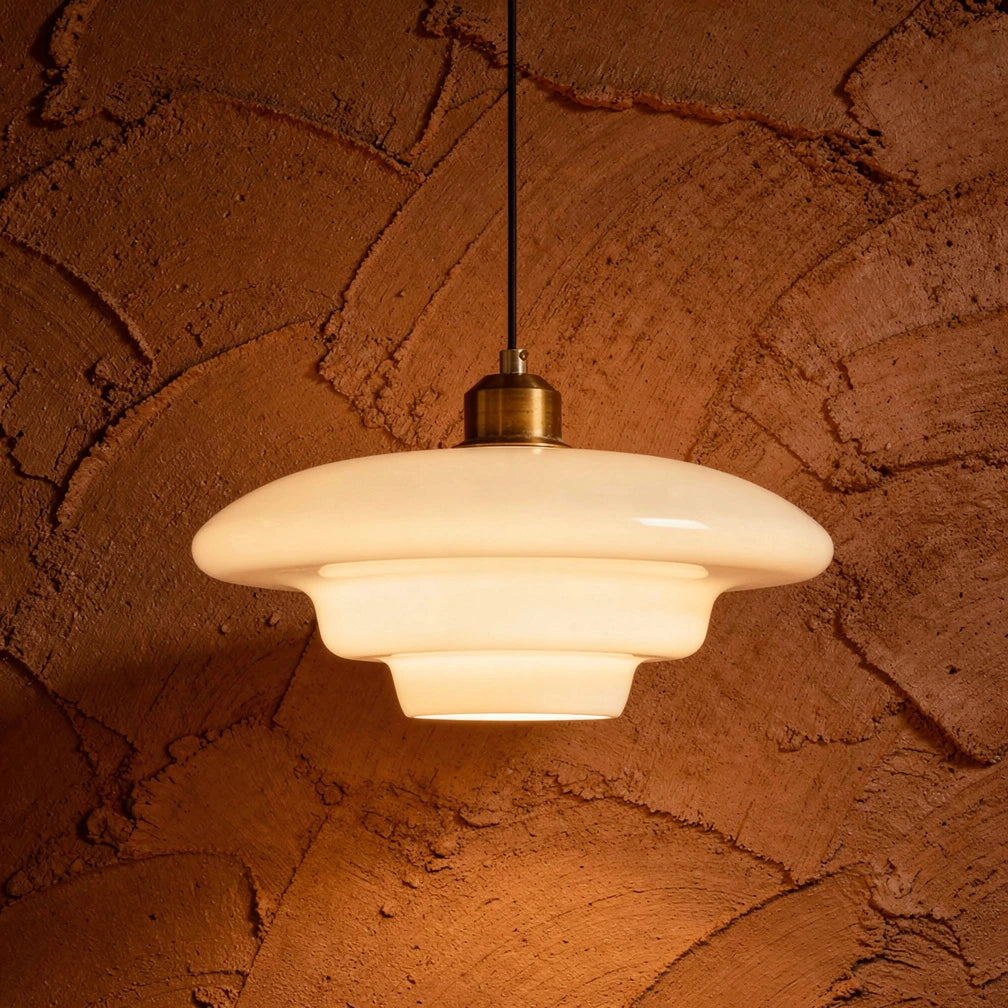 Rowan | Mid-Century Milk Glass Pendant Light