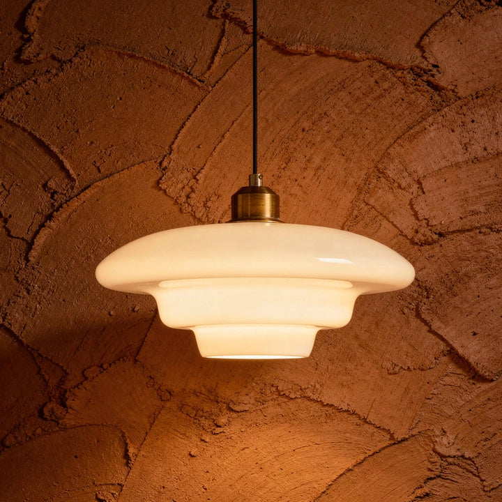 Rowan | Mid-Century Milk Glass Pendant Light