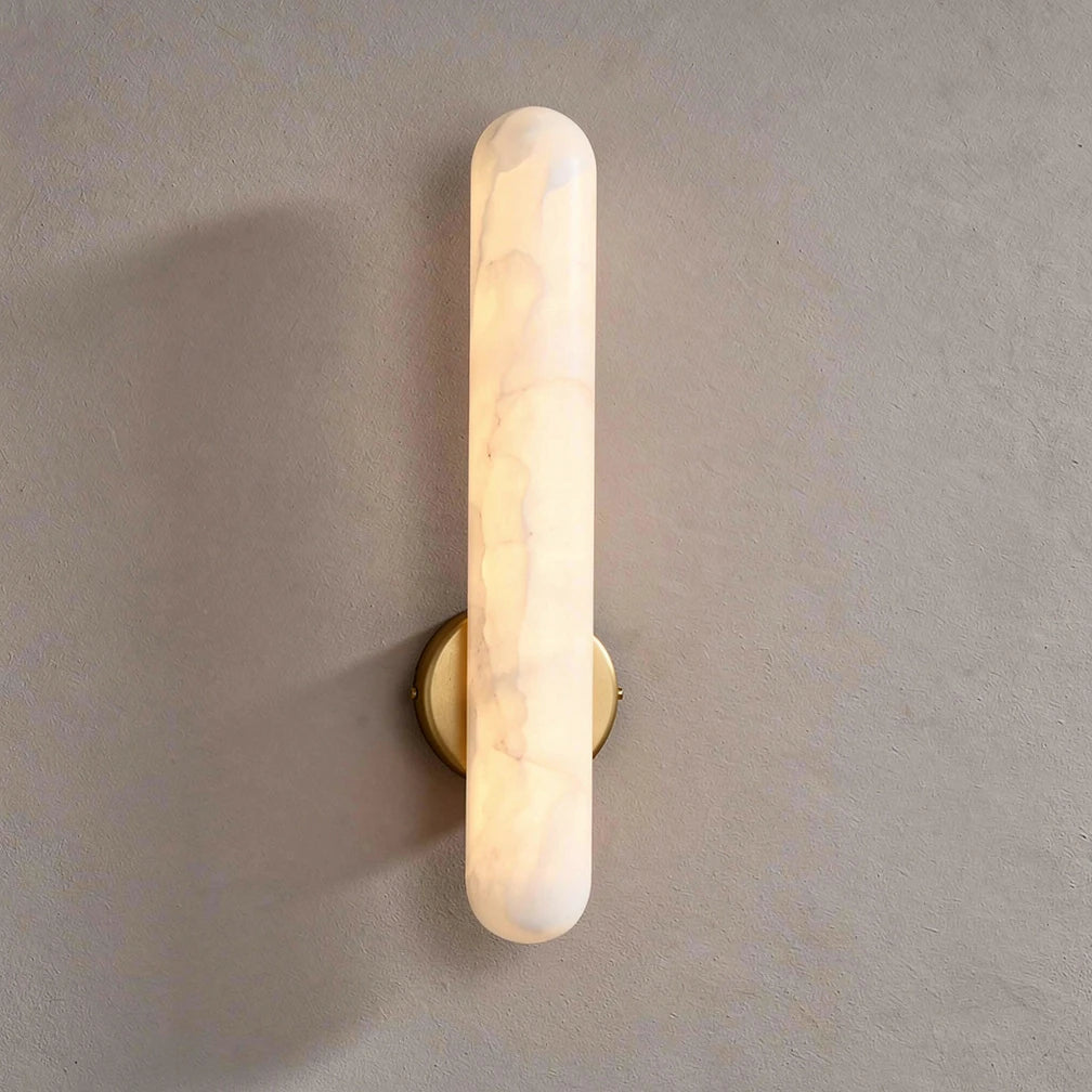 Saya Baton | Alabaster &amp; Brass Wall Sconce