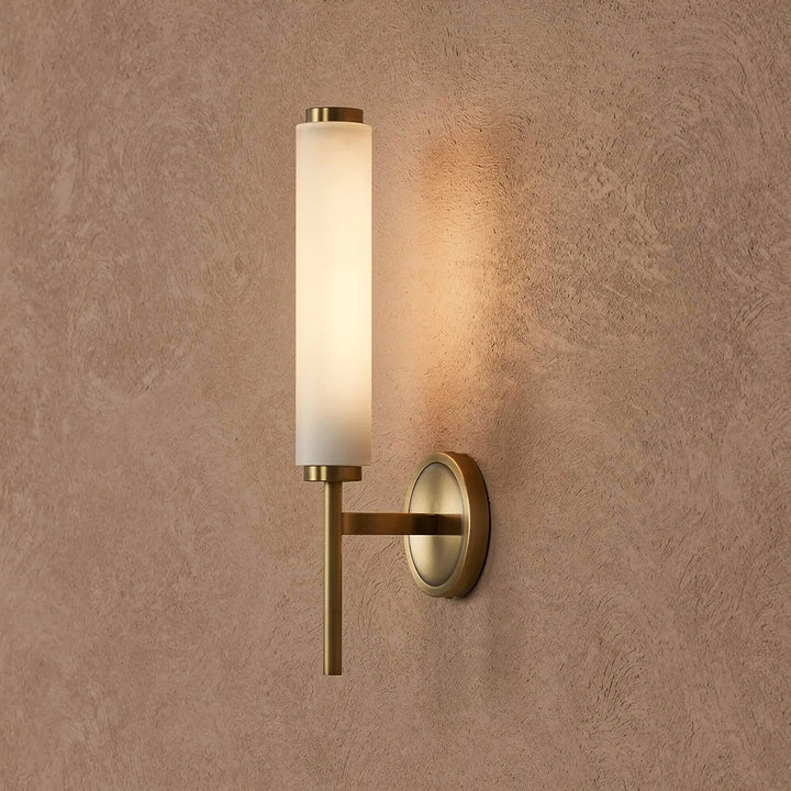 Alekos Cylinder | Marble &amp; Brass Wall Sconce
